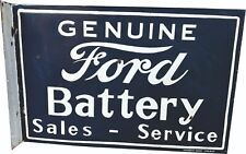 PORCELIAN FORD ENAMEL SIGN SIZE 24X16 INCHES DOUBLE SIDED WITH FLANGE picture