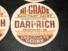 Lot 12 Vintage DARI-RICH Milk Bottle Caps Pogs NOS Sanitary Dairy Harrington Del picture