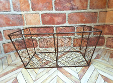 Vintage Rectangular Chicken Wire Metal Sturdy Basket 12 x 7.5 x 5.5 picture