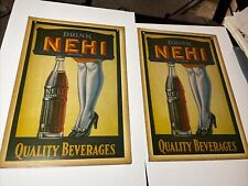 NEHI BEVERAGES Advertising Sign Soda 1920-1930s Antique Vintage Gas Oil  R1 picture