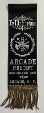 Fire Ribbon, Arcade Fire Department Organized 1881 Arcade, New York in Memoriam picture