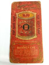 Vintage Banner Lye Advertising Sign Cardboard Penn Chemical Works picture