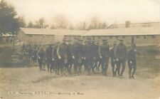 Postcard RPPC 1917 New York Plattsburg military marching to Mess ROTC 23-111444 picture