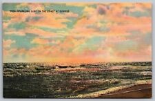 Sparkling Surf Coast Sunrise Linen PC UNP VTG Unused Vintage picture