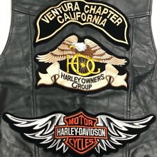 Harley-Davidson Leather Motorcycle  Vest with Patches and Pins Size XXL    picture