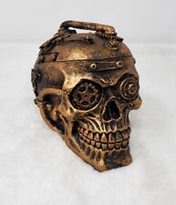 Hood Ornament BRONZE Black Gear Head Skull Semi/Big Trucks Rat Rod Steam Punk picture