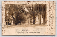 c1905~Lancaster Massachusetts MA~Main Street at Center~Dirt Road~RPPC Postcard picture