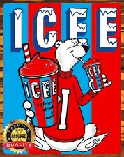 ICEE - Coldest Drink In Town - Polar Bear - Metal Sign 11 x 14 picture