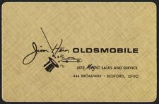 Vintage playing card JIM HERN OLDSMOBILE gold Magic Sales Service Bedford Ohio picture