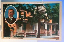 Postcard Birthplace of Woodrow Wilson, Staunton VA Portrait and House View picture