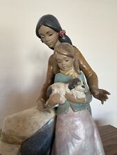 Lladro - Mom with Daughter Holding Puppy (retired) 13” H, 8” W, 5” D picture