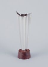 Tapio Wirkkala. Modernist silver vase on a rosewood base. 1963 picture