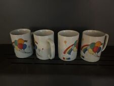 Vintage Otagiri Balloon/Rainbow Coffee Mugs Set Of 4 picture