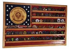 US Army 2nd Cavalry Regiment Challenge Coin Display Flag 70-100 Coins Trad picture