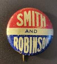 Antique 1928 ALFRED E SMITH AND ROBINSON POLITICAL CAMPAIGN BUTTON Democrat Pin picture