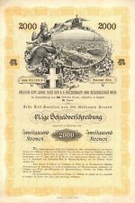 1908 dated Austrian Kronen Bond - 2000 Kronen Yellow Type - Foreign Bonds picture