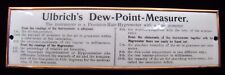 ULBRICH'S DEW-POINT-MEASURER Old Equip Sign Precision Hair Hygrometer Steampunk picture