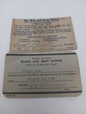 Vtg 1940's Ephemera Blue & Gray, Black & Gray Mechanic Certification Cards picture