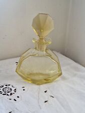 Vintage Art Deco Amber Glass Fan Shaped Perfume Bottle Collectable Scent Bottle picture