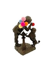 Dog Love Balloon Sculpture Man with Pet Poodle French Metal Vintage Statue picture