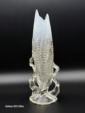 VINTAGE DUGAN/NORTHWOOD WHITE OPALESCENT GLASS CORN VASE EARLY 1900'S GREAT COND picture