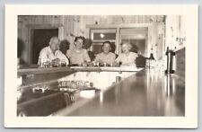 RPPC Lounge Scene Men Women At Bar National Beer Drinks c1940 Photo Postcard S28 picture