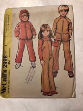 Vintage 1971 McCall's Pattern 2998 Toddler Boy Girl Jacket & Overalls Boy Girl picture