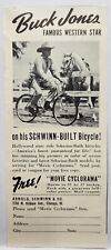 1941 Schwinn Bicycle Bike Buck Jones Western Star Print Ad Man Cave Poster Art picture