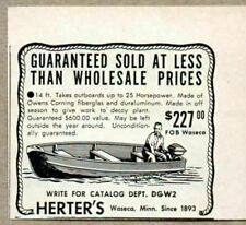 1957 Print Ad Herter's 14 ft Fiberglass & Duraluminum BoatsWaseca,MN picture