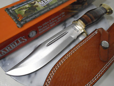 Marbles Stacked Leather Hunter Bowie Knife Fixed Blade w Sheath MR556 11.75