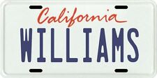 WILLIAMS or Your Name California License Plate - Customized License Plate picture