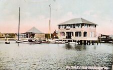 BAY HEAD NJ  YACHT CLUB Barnegat Bay Antique Postcard 1909 picture