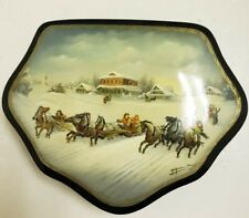 Russian Box with Horse Drawn Sleigh Scene picture
