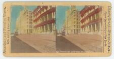 c1900's Real Photo Tinted Stereoview City Scene Chestnut St. in Philadelphia, PA picture