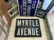NYC SUBWAY ROLL SIGN NY MYRTLE AVE BROOKLYN BROADWAY BEDFORD STUYVESANT BUSHWICK picture