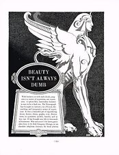 1930s BIG Vintage Mimeograph Donald Denton Egyptian Sphinx Art Print Ad picture