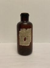 Antique 11” Brown Glass Veterinarian Bottle w/Original Wooden Stopper 1906 picture