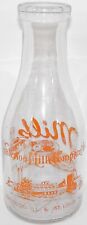 Vintage milk bottle WATERLOO MILK COMPANY building TRPQ pyro quart ILL and MO picture
