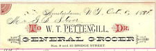 1881 AMSTERDAM NY W.T. PETTENGILL GENERAL GROCER BILLHEAD STATEMENT Z4077 picture