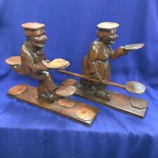 2 HUGE ANTIQUE GERMAN WOODEN CARVING BAKERY STORE DISPLAY SIGNED ADOLF HIRSCH picture