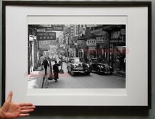 40's LARGE HONG KONG CENTRAL CAR STREET SCENE LADY Old Vintage Photo 香港老照片 #98 picture