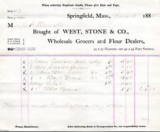 1884 Billhead - West, Stone & Co, Springfield Mass - Wholesale Grocers, Flour picture