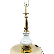 Vintage Stiffel Lamp Brass Porcelain Hollywood Regency Style Tall Tabletop Light picture