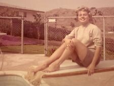 (AtG) Found Photo Photograph 50's-60's Beautiful Blonde Bombshell Diving Board  picture