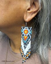 Traditional Navajo Colors Native American Style Seed Bead Earrings  picture