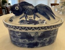 Blue And White Fish Tureen With Lid picture