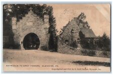 Glenside Pennsylvania PA Postcard Entrance To Grey Towers 1909 Posted Antique picture