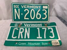 2005 & 1970's Two Vermont The Mountain State License Plate Collectible Used picture