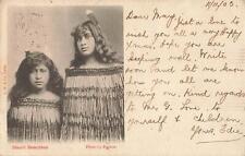 Rare 1903 Postcard New Zealand Maori Beauties Photo Stamp Wellington NZ Natives picture