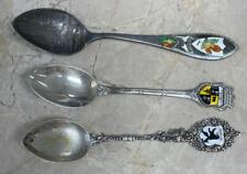 Lot of 3 Sterling Silver / 800 Silver Souvenir Spoons ~ 36 grams ~ 1-H1003 picture